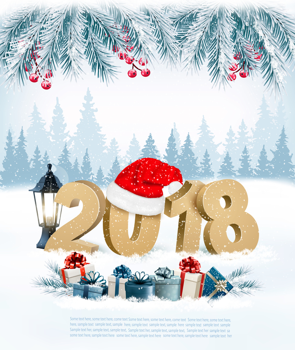 、2018 年には新しい、プレゼント、クリスマス、年 