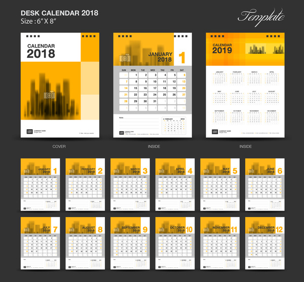 calendrier de bureau calendrier 2018  