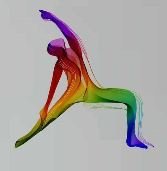 yoga Körperhaltung farbig 