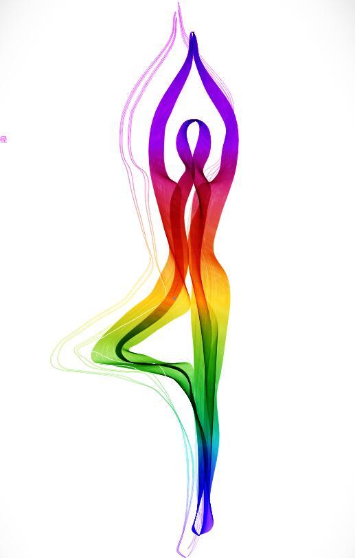 yoga Körperhaltung farbig 