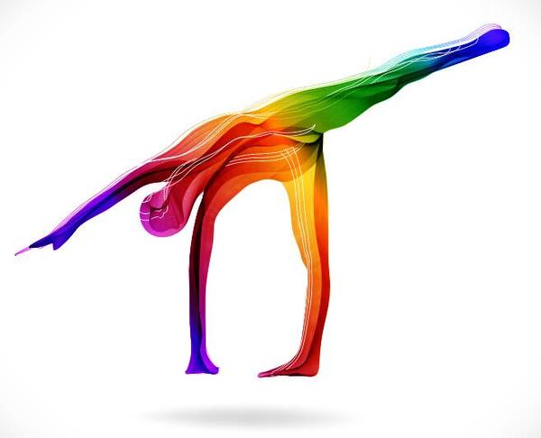 yoga hållning färgade 