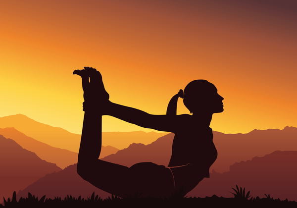 yoga tramonto silhouette 