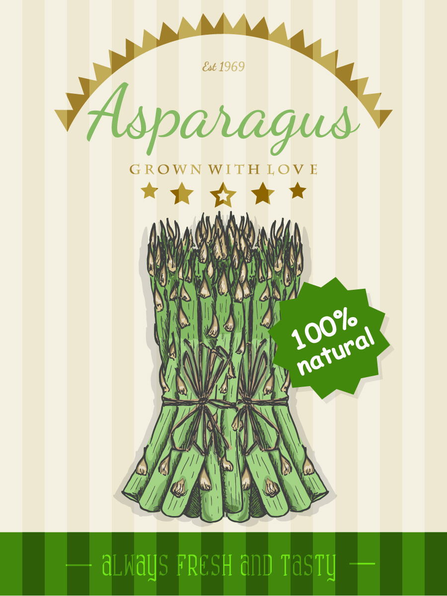 Retro font poster asparagus 