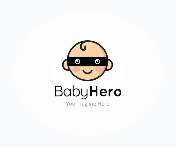 、赤ちゃん、ヒーロー、ロゴ 