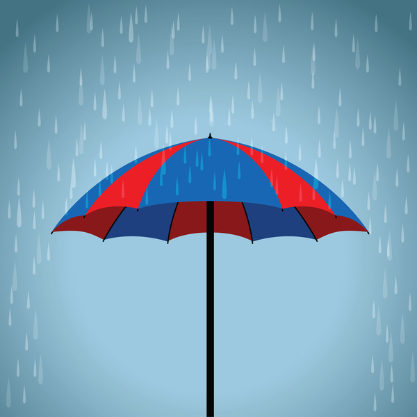 rot Regenschirm blau 