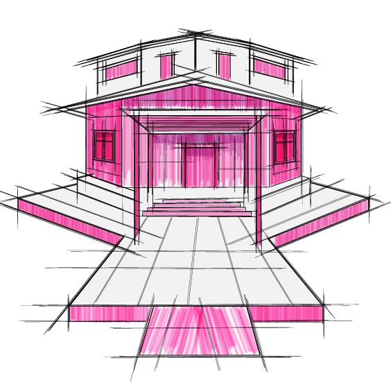 sketch draft building blueprint 