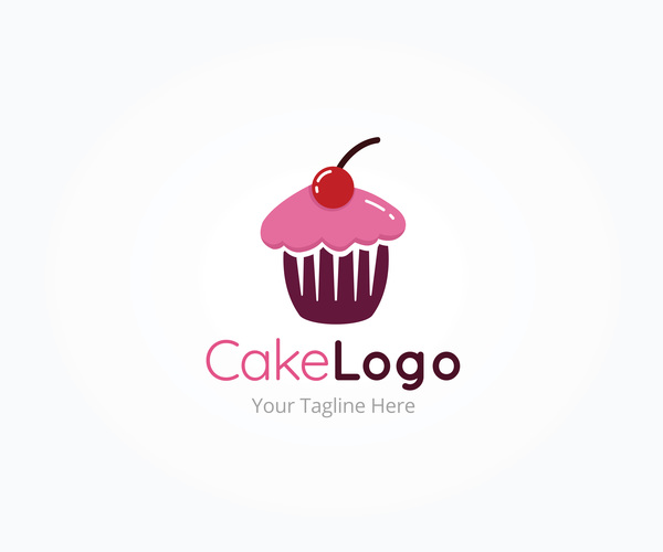 ケーキのロゴのベクトルのデザイン Welovesolo
