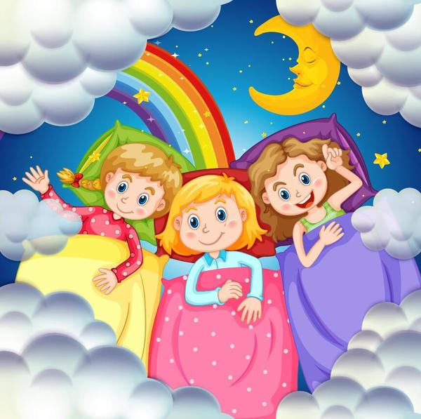 luna cartoni animati bambini arcobaleno 