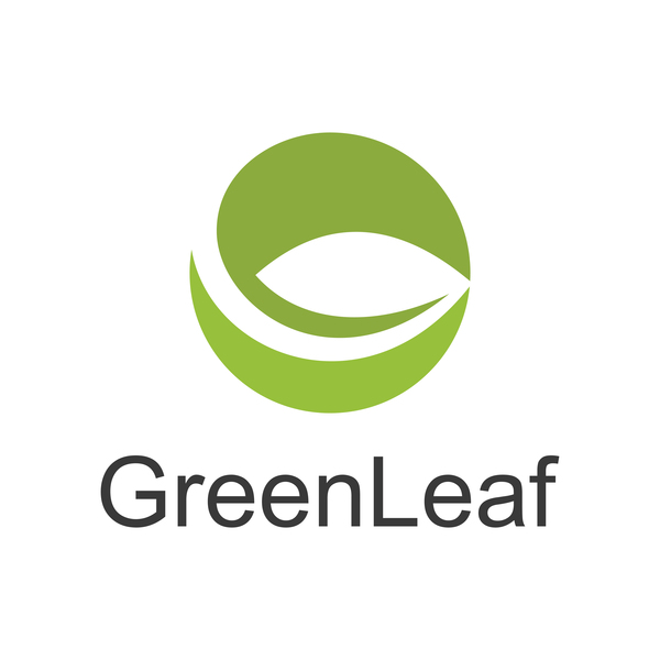 logotyp grön cirkel blad Abstrakt 