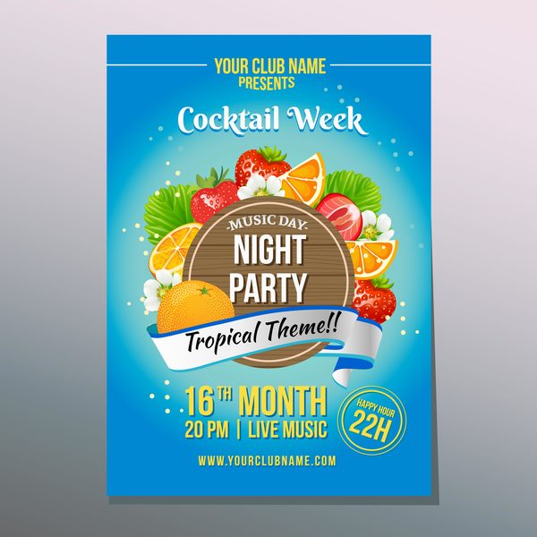 tropische poster party cocktail 