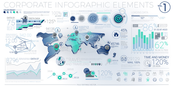Infografik detaillierte corporate 