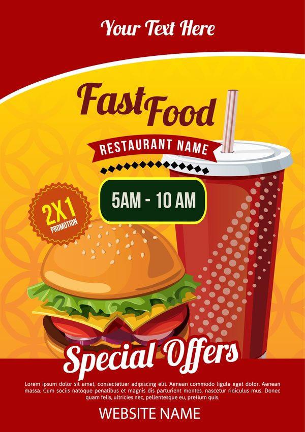 poster modèle fast food 