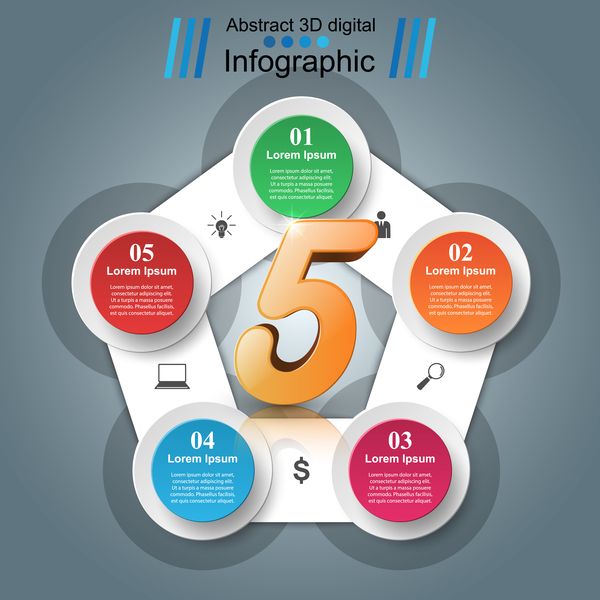 infographic Five circle 