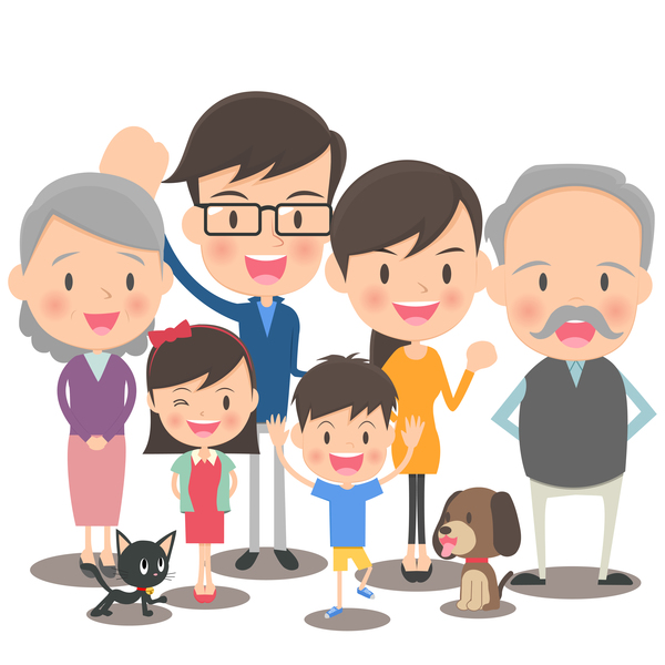 happy Familie cartoon 