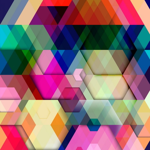 hexagon färgrikt Abstrakt 
