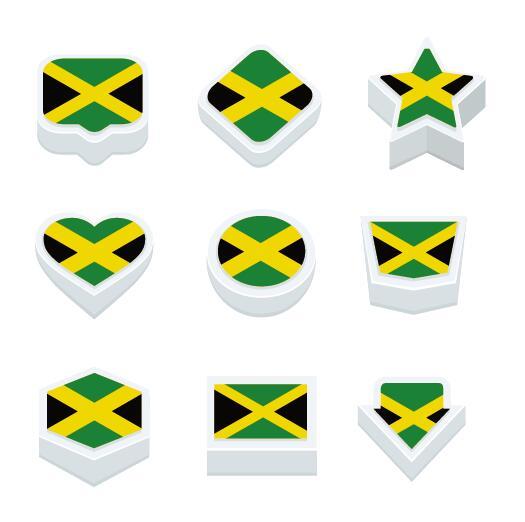 Gli stili di pulsante Giamaica 
