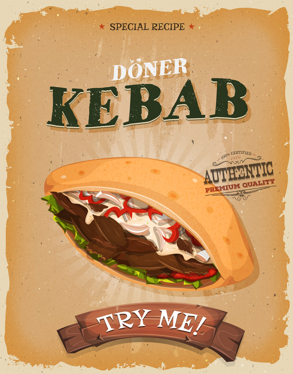 sandwich kebab flyer Affiche 