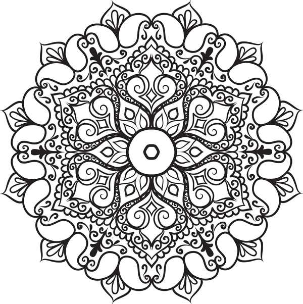 ornement Mandala lineart 