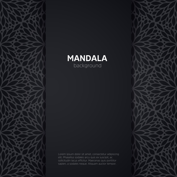 pattern noir Mandala 