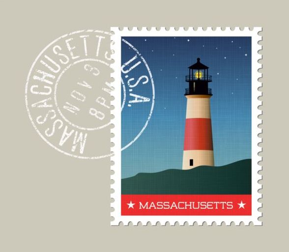 、マサチューセッツ、切手、スタンプ 