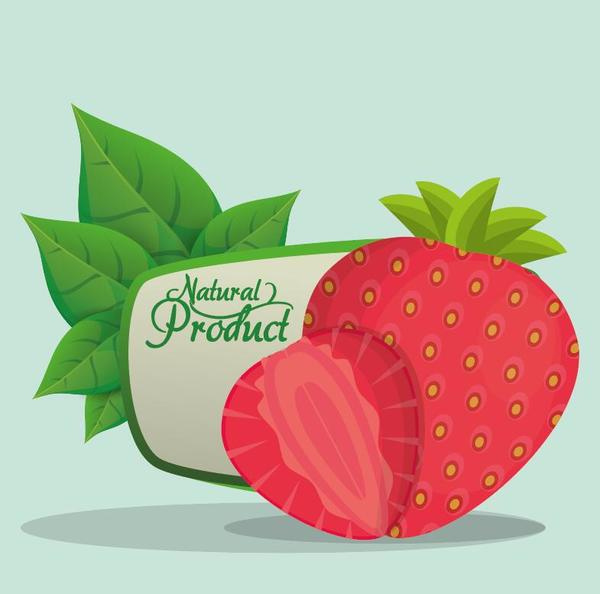 natural label Erdbeere 