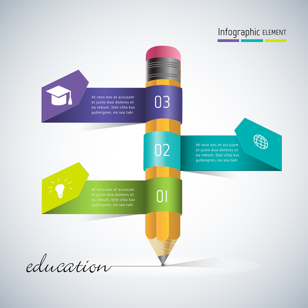 Utbildning penna infographic 