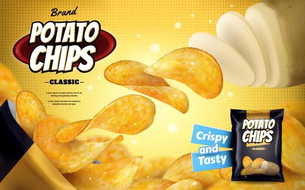 potatis chips affisch 