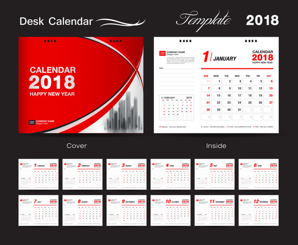 デスクカレンダー カレンダー 2018  