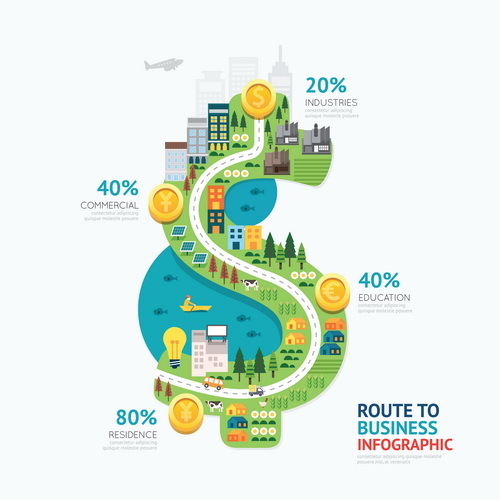 route Infografik business 