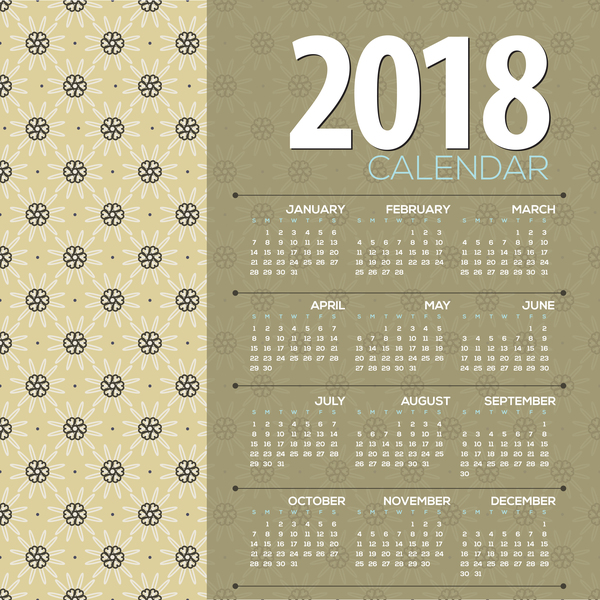 simple calendrier 2018 