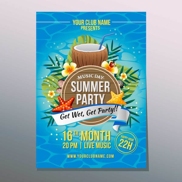 summer poster coconut 