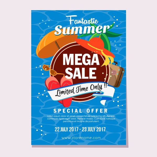 summer style sale poster flat 