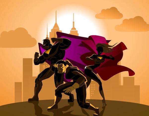 super-héros équipe Affiche 