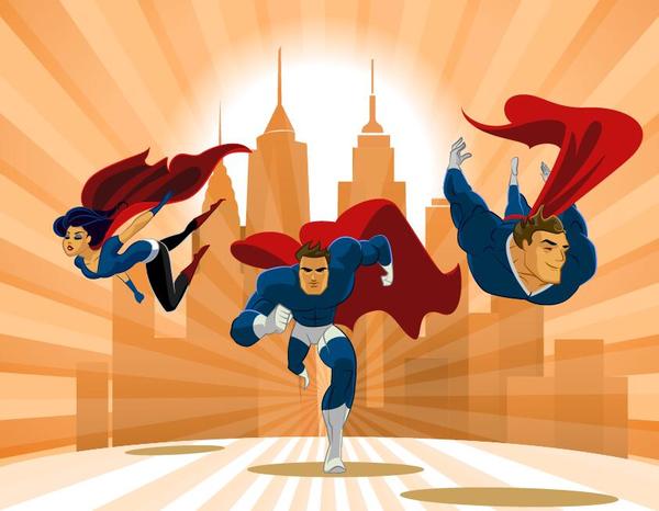 super-héros équipe Affiche 