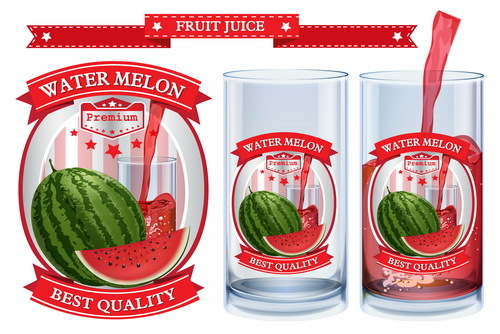 Wassermelone Saft Etiketten 