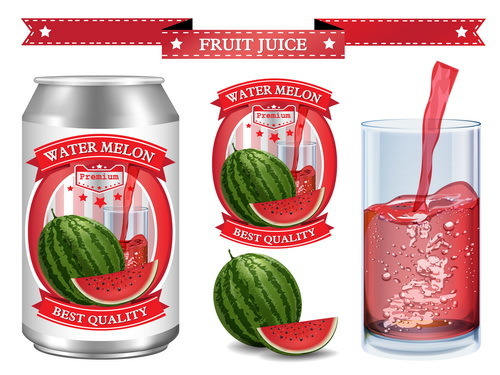Wassermelone Saft Etiketten 