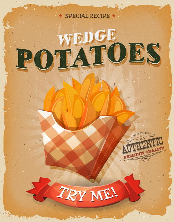 wedge pommes de terre flyer Affiche 